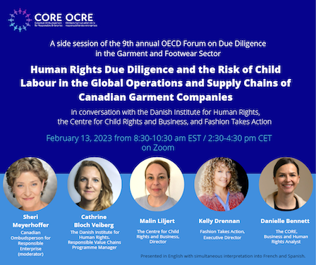 Feb 13 | 'Human Rights Due Diligence and the Risk of Child Labour in the Global Operations & Supply Chains of Canadian Garment Companies' Webinar